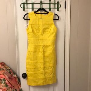 Calvin Klein yellow sheath dress sleeveless sz 4